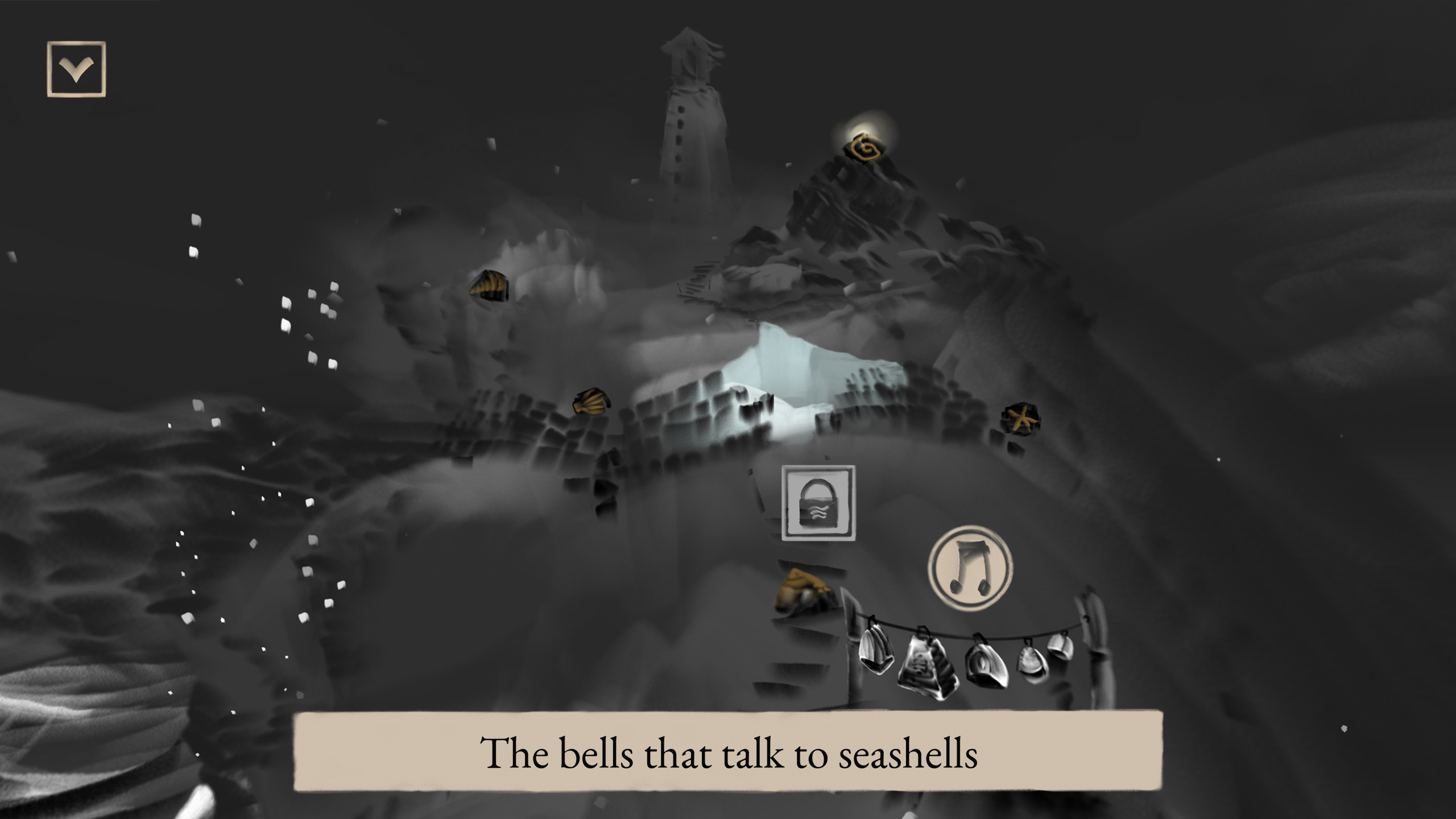 Bell shrine scene from Mirages of Winter