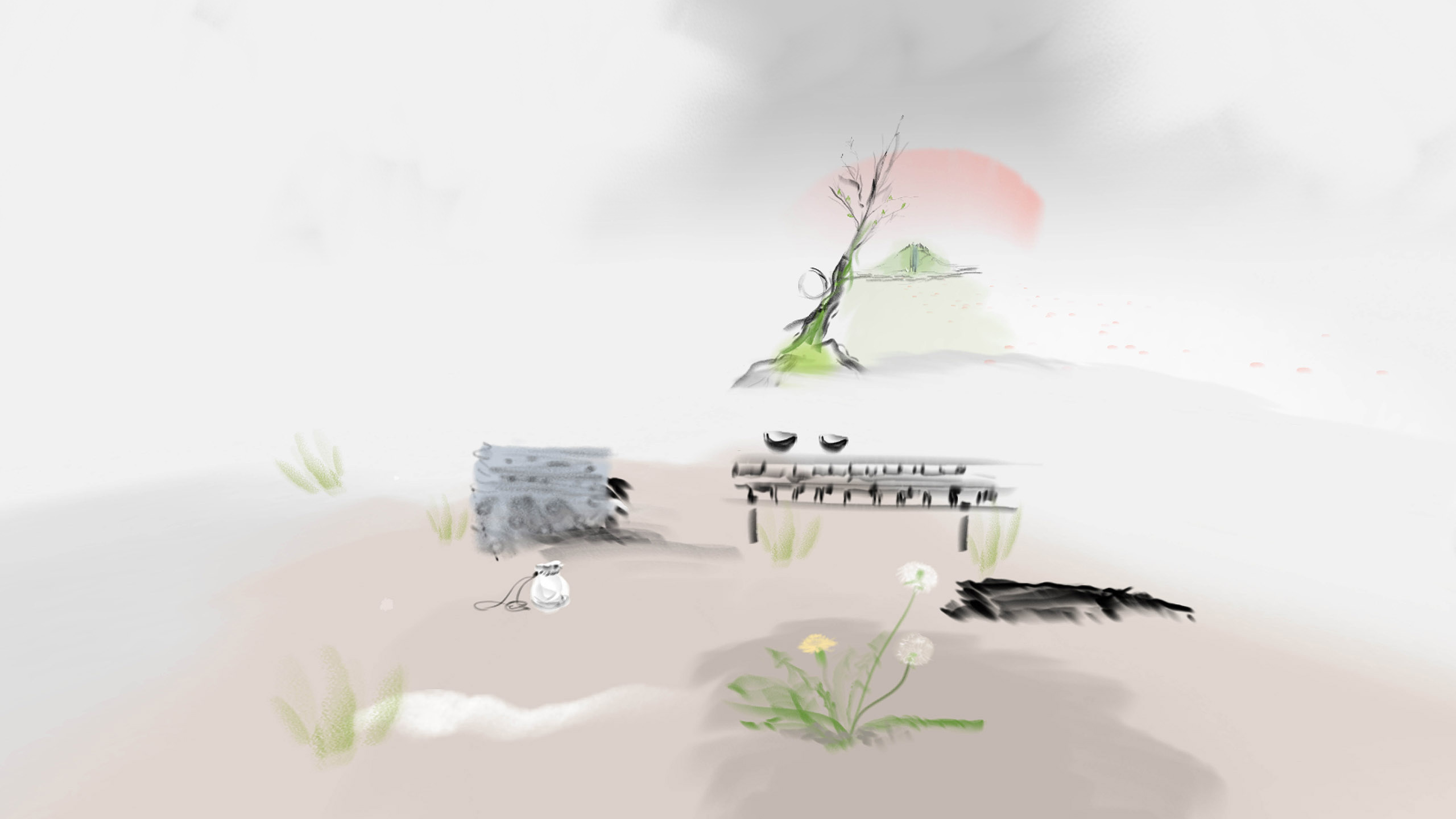 Spring island scene from Mirages of Winter